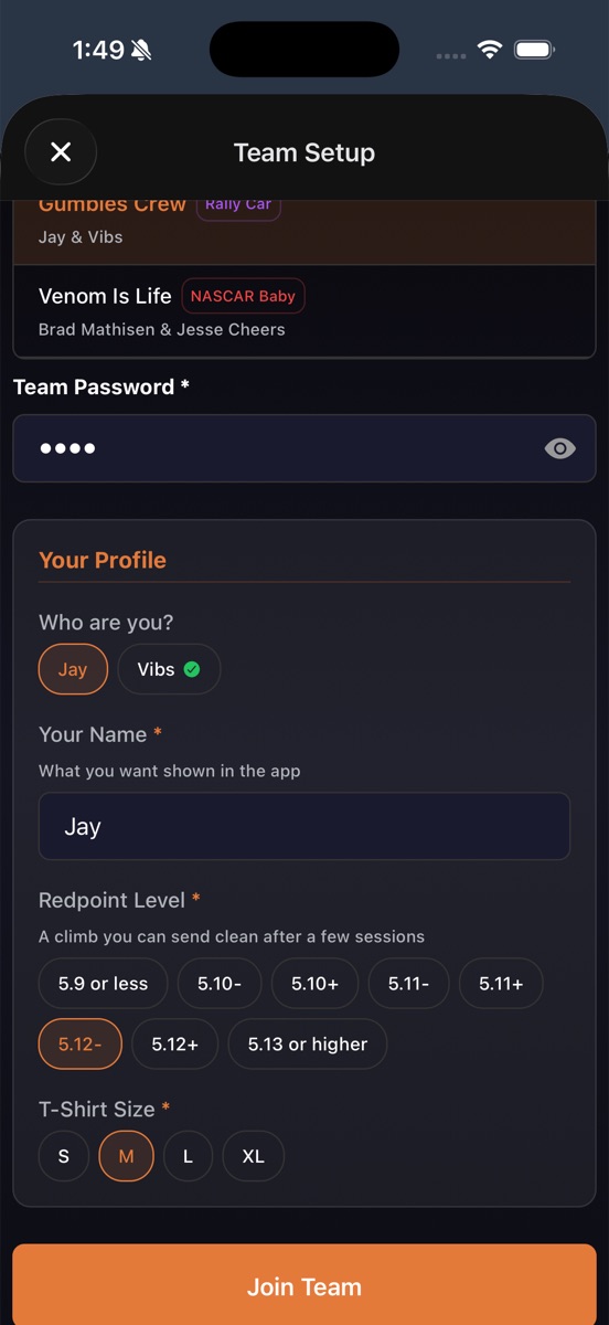Join Team Modal